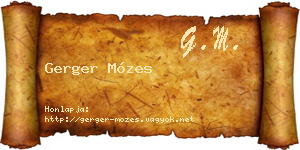 Gerger Mózes névjegykártya